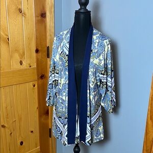 Soma Blue and Yellow Paisley Pajama Cardi